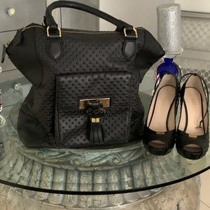 Black ostrich bag